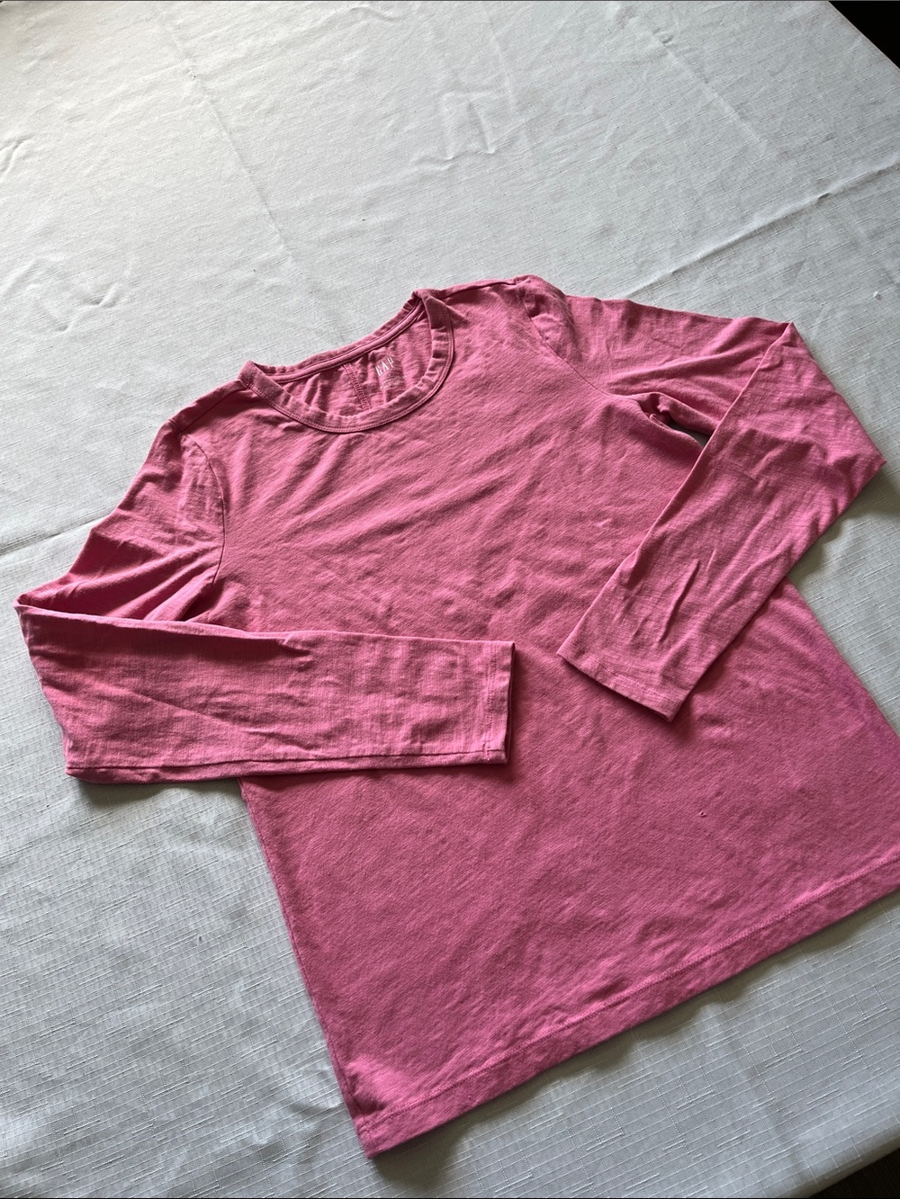Gap Classic Long Sleeve Crewneck Top - Pink Size Small